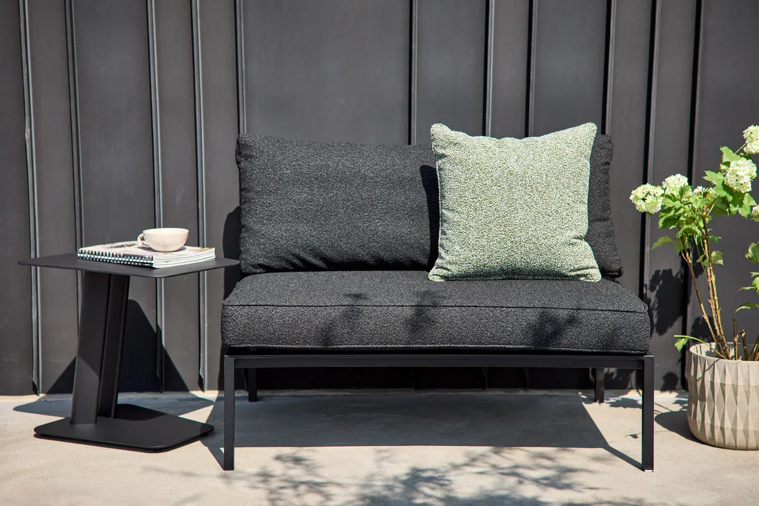 Upper modular sofa, Black-teddy black, middle section Brafab