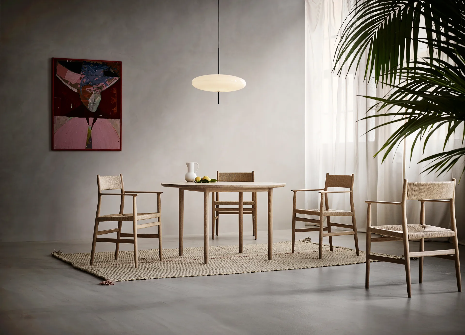 Arv arm chair woven seat, Oiled oak-paper ribbon Brdr. Krüger