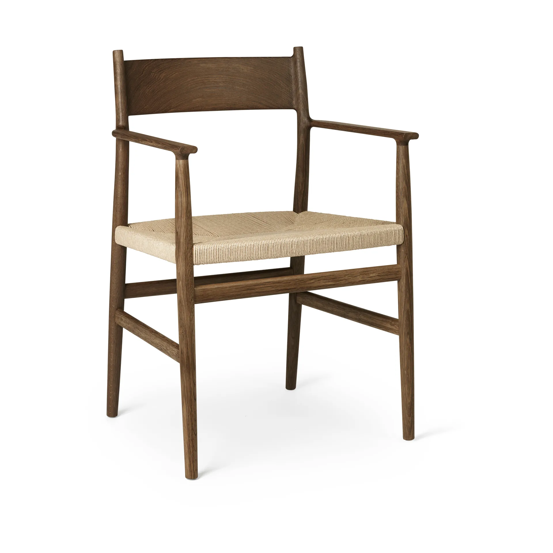 Arv arm chair woven seat, Smoke oiled oak-paper ribbon Brdr. Krüger