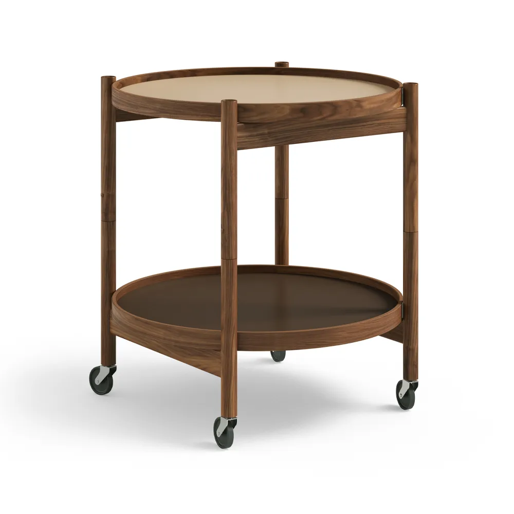 Bølling Tray Table model 50, Earth, oiled walnut stand Brdr. Krüger
