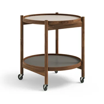 Bølling Tray Table model 50 - Stone, oiled walnut stand - Brdr. Krüger