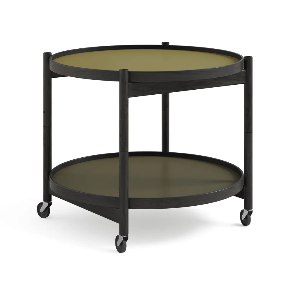 Bølling Tray Table model 60, Leaf, black lacquered oak stand Brdr. Krüger