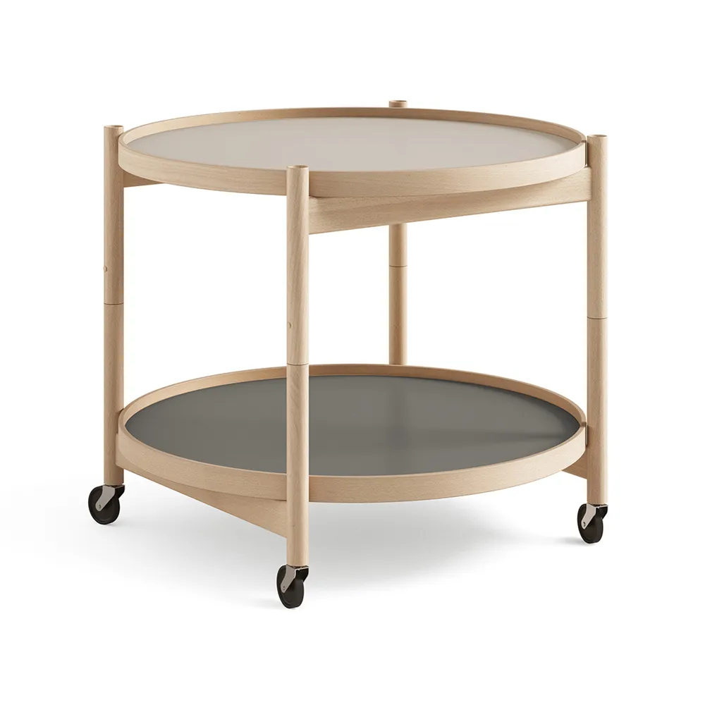 Bølling Tray Table model 60, Stone, oiled beech stand Brdr. Krüger