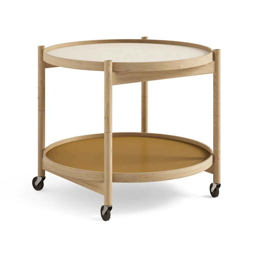 Bølling Tray Table model 60, Sunny, oiled oak stand Brdr. Krüger