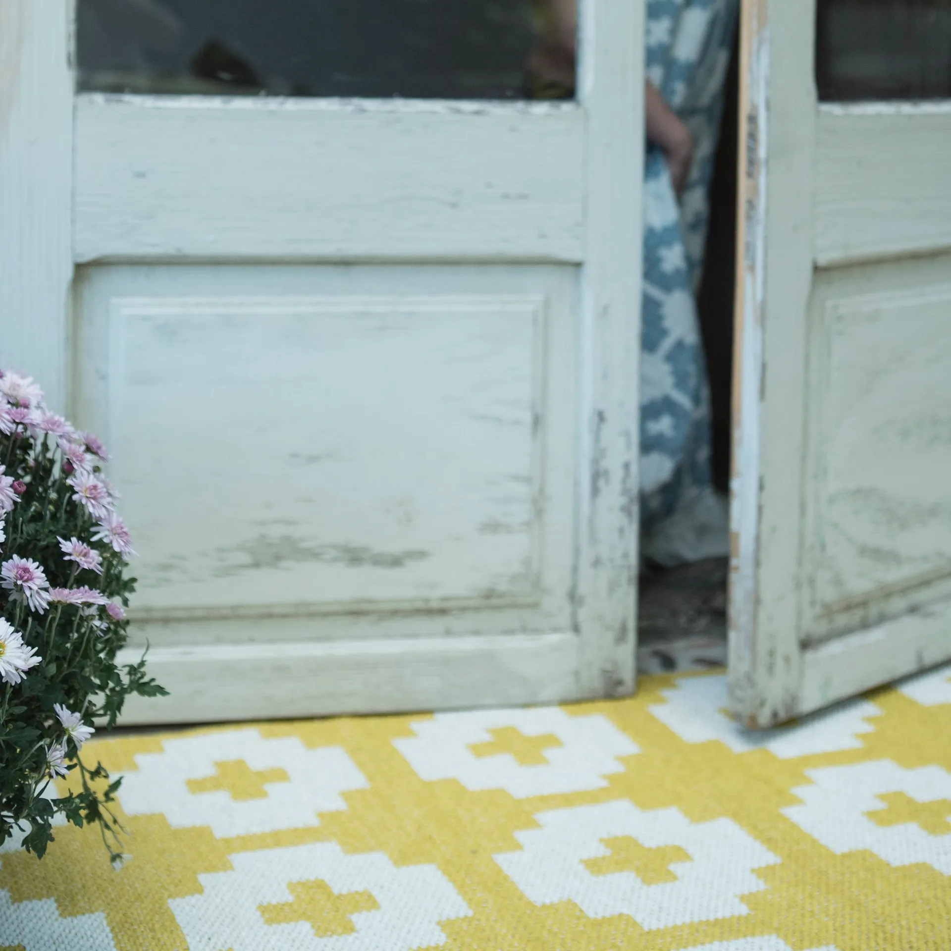 Flower rug sun (yellow), 70x100 cm Brita Sweden