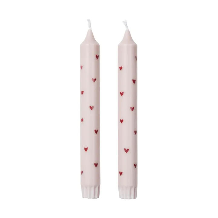 Amor taper candles 2-pack - Light pink-red - Broste Copenhagen