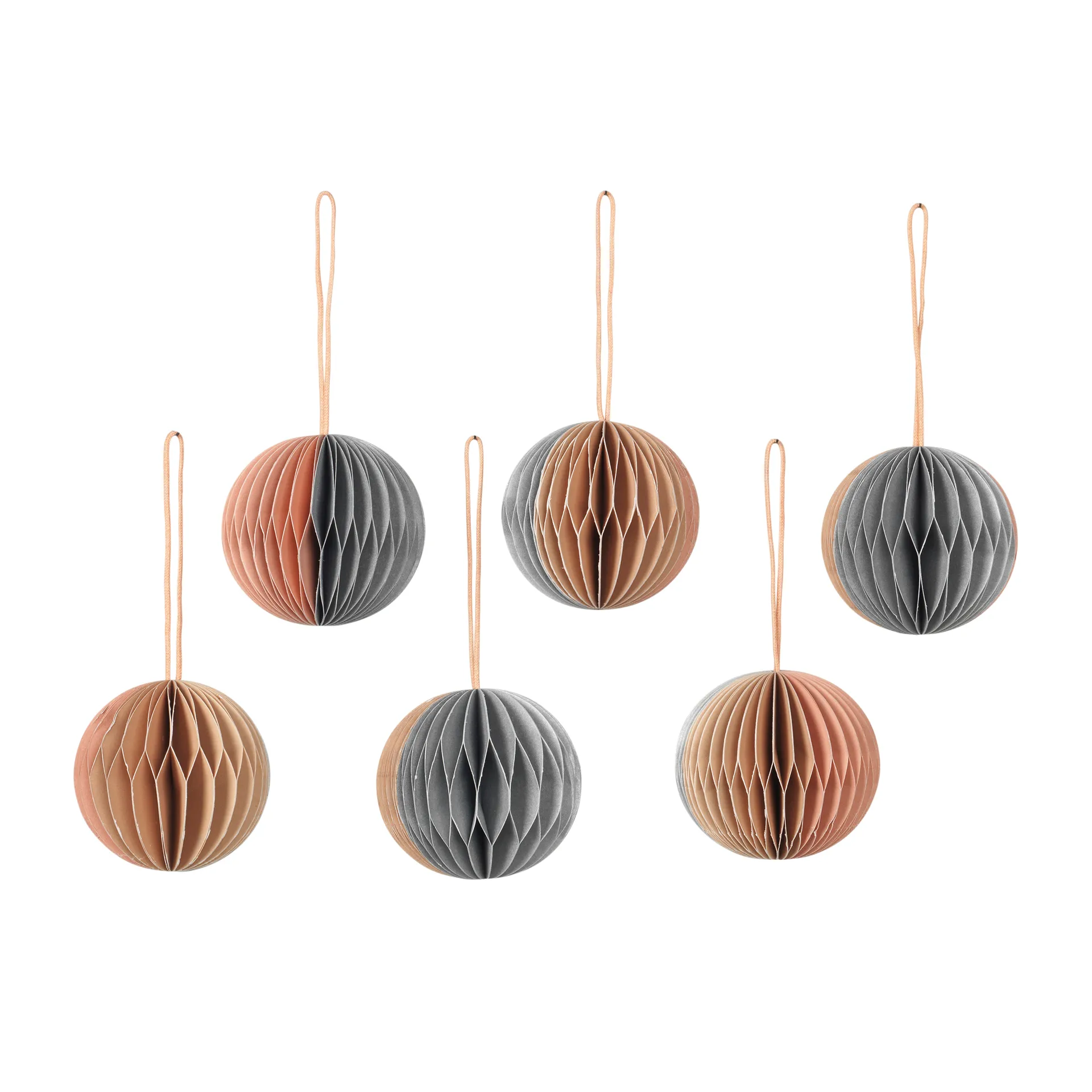Ball Christmas bauble honeycomb Ø5 cm 6 pieces, Multi/beige Broste Copenhagen