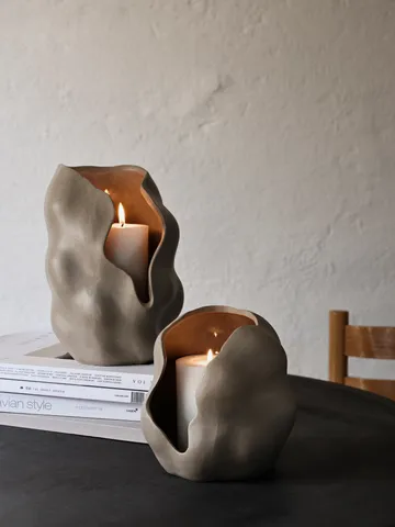 Hekla Hurricane candle lantern - Dove grey, Ø16 cm - Broste Copenhagen