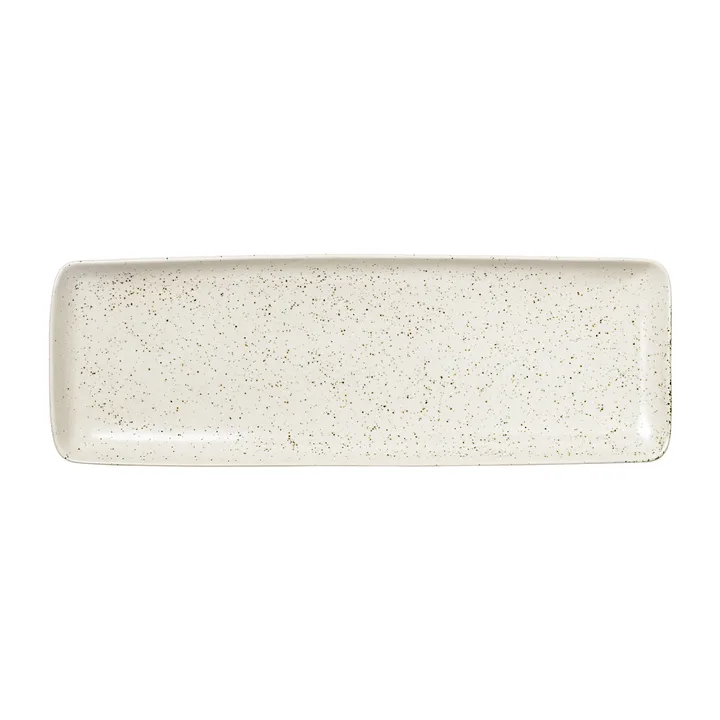 Nordic Vanilla rectangular saucer 12.5x35 cm - Cream with grains - Broste Copenhagen
