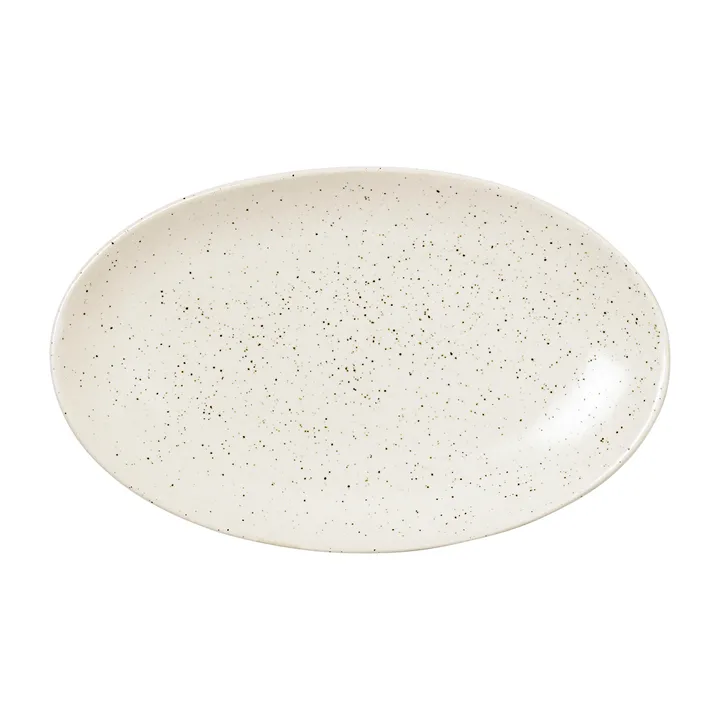 Nordic Vanilla saucer oval 22 cm - Cream with grains - Broste Copenhagen