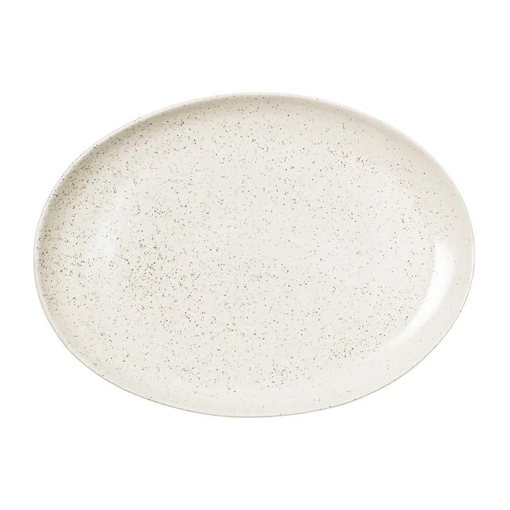 Nordic Vanilla saucer oval 35.5 cm - Cream with grains - Broste Copenhagen