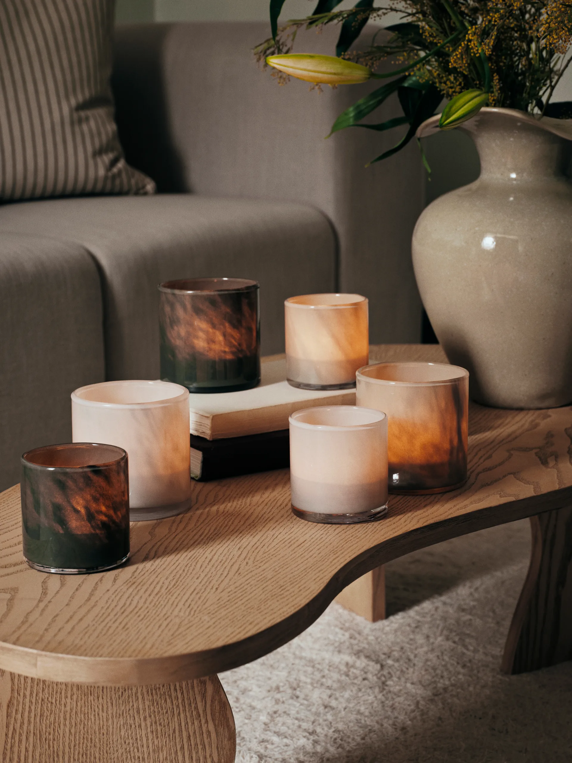 Solai hurricane candle holder, Light Green, Ø8 cm Broste Copenhagen