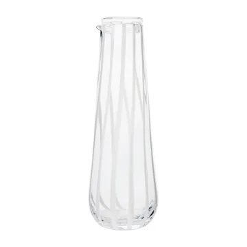 Stripe carafe with lid 0.8 l - Clear-white stripes - Broste Copenhagen