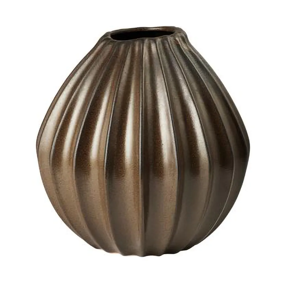 Wide vase L 30 cm, Brown Broste Copenhagen