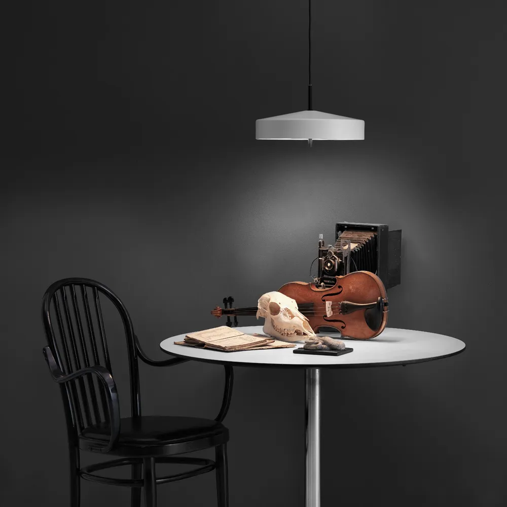 Cymbal pendant, Red matte, black cord, ø46 cm Bsweden