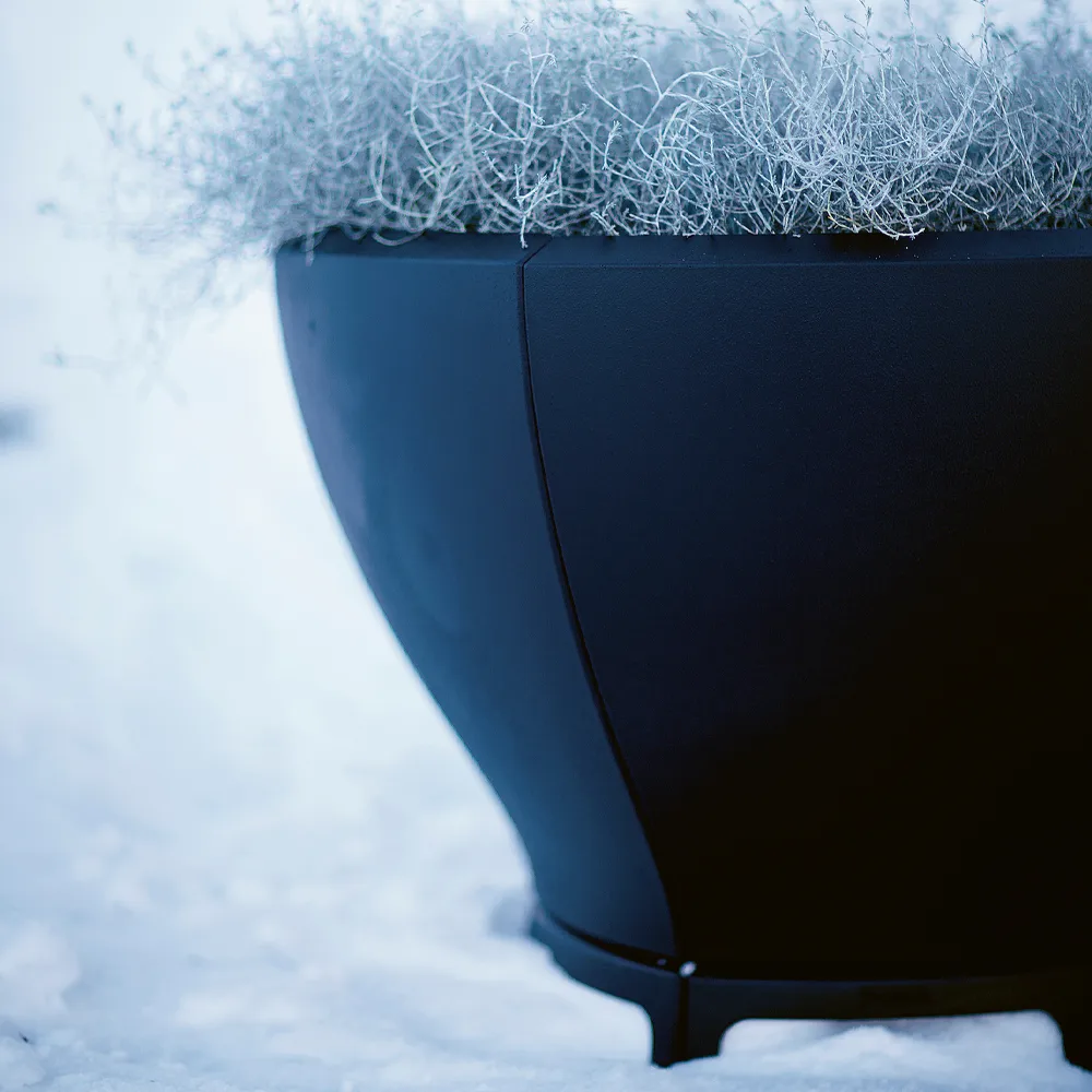 Blom plant pot, Black, wide Byarums bruk