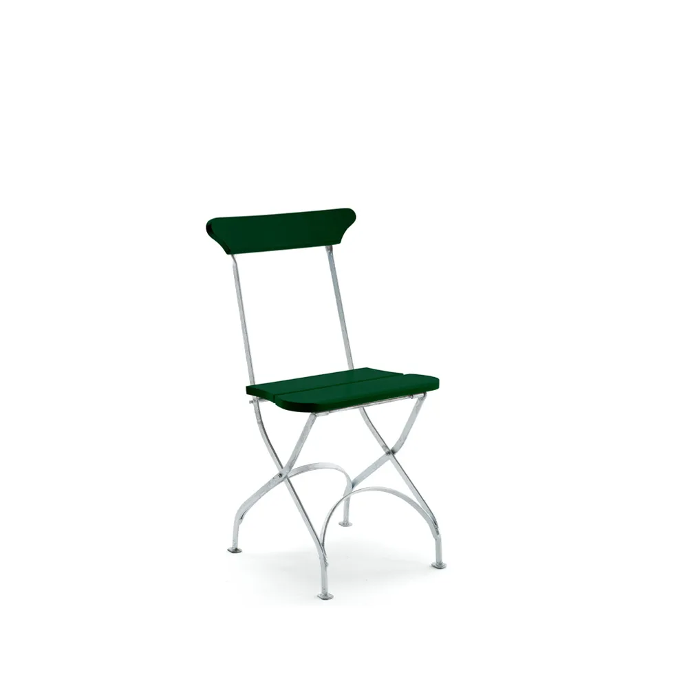 Classic No.2 chair, Green, hot-dipped galvanised stand Byarums bruk