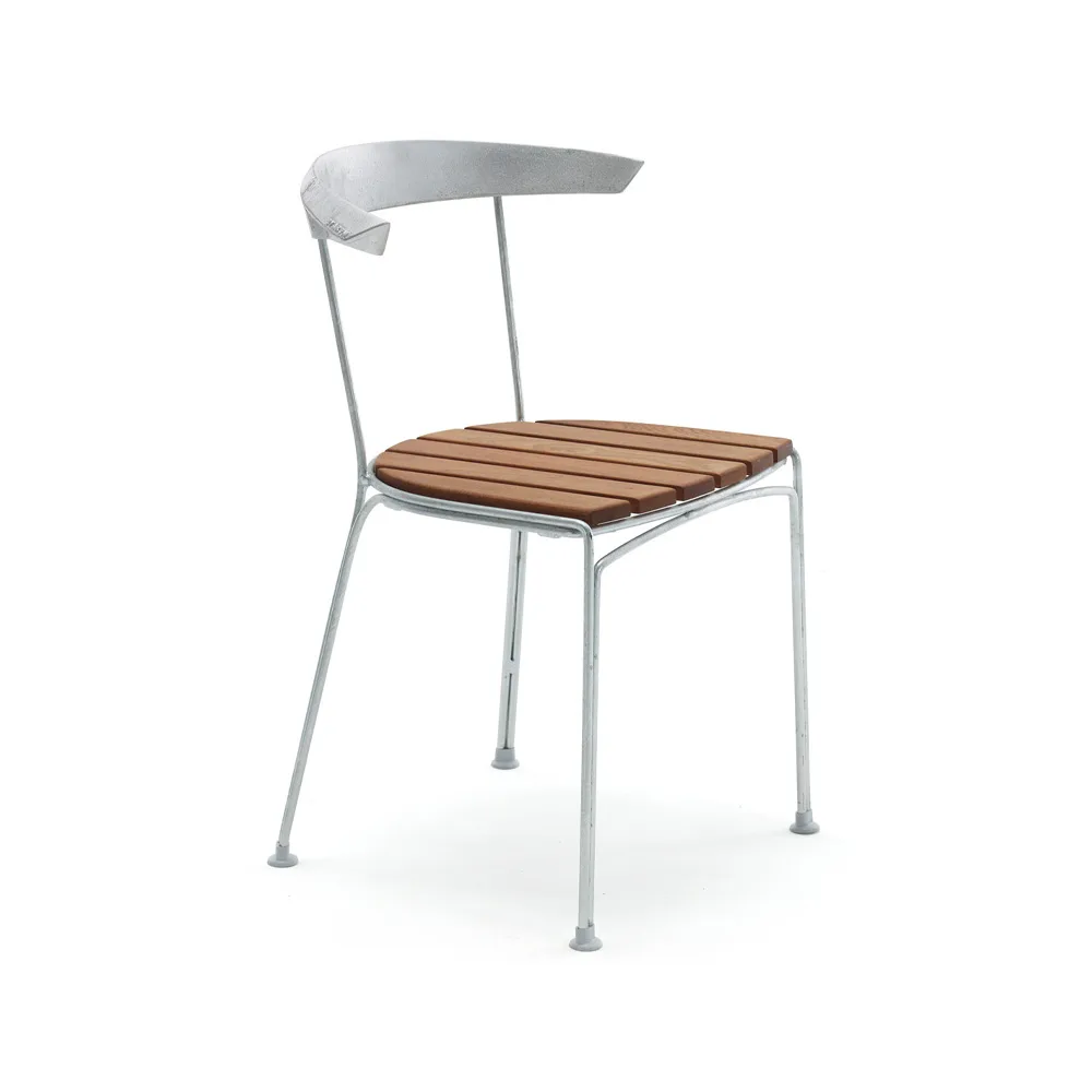 Dover chair, Mahogany, raw aluminum stand Byarums bruk