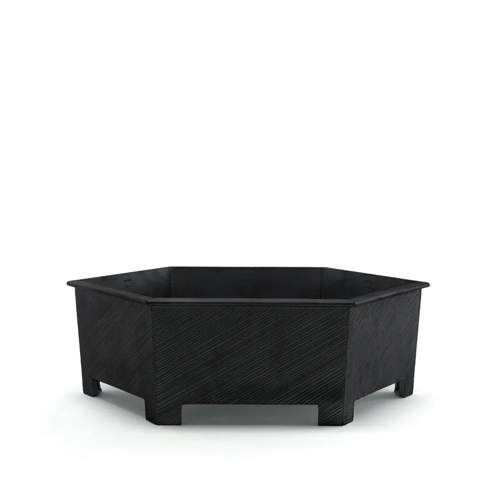 Hexagon plant pot, Black, no.3 Byarums bruk