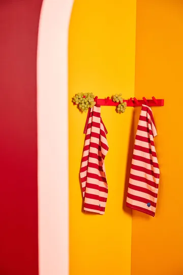 Leya stripe kitchen towel 50x70 cm 2-pack - Red-pink - Byon