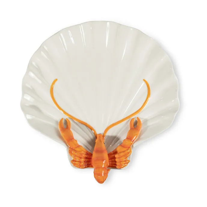 Lobsti serving plate, White-orange Byon