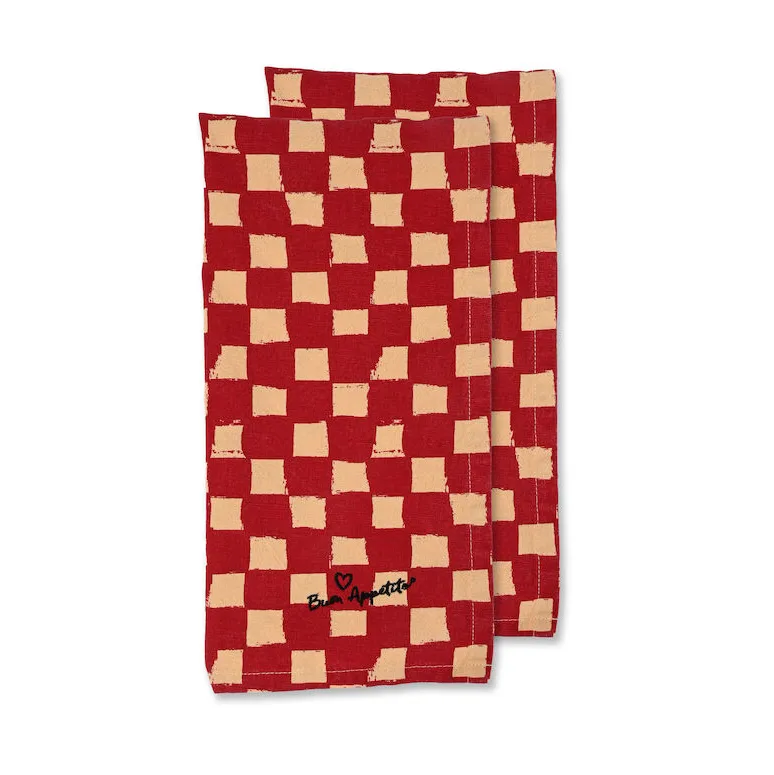 Love kitchen towel 50x70 cm 2-pack, Red Sand Byon