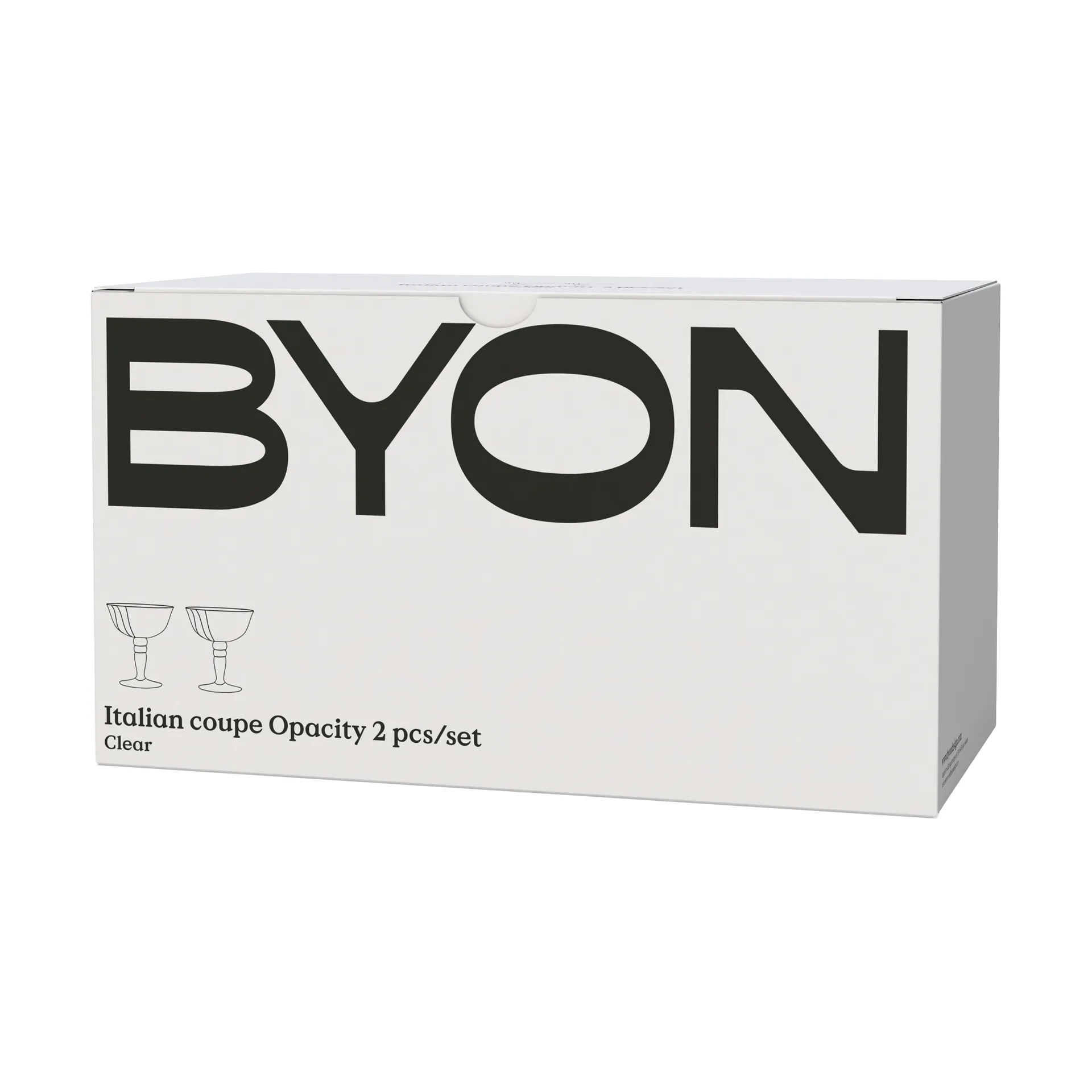 Opacity Italian champagne coupe 15 cl 2-pack, Clear Byon