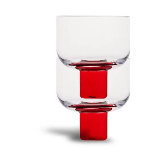 Victoria glass 35 cl 2-pack, Red-clear Byon