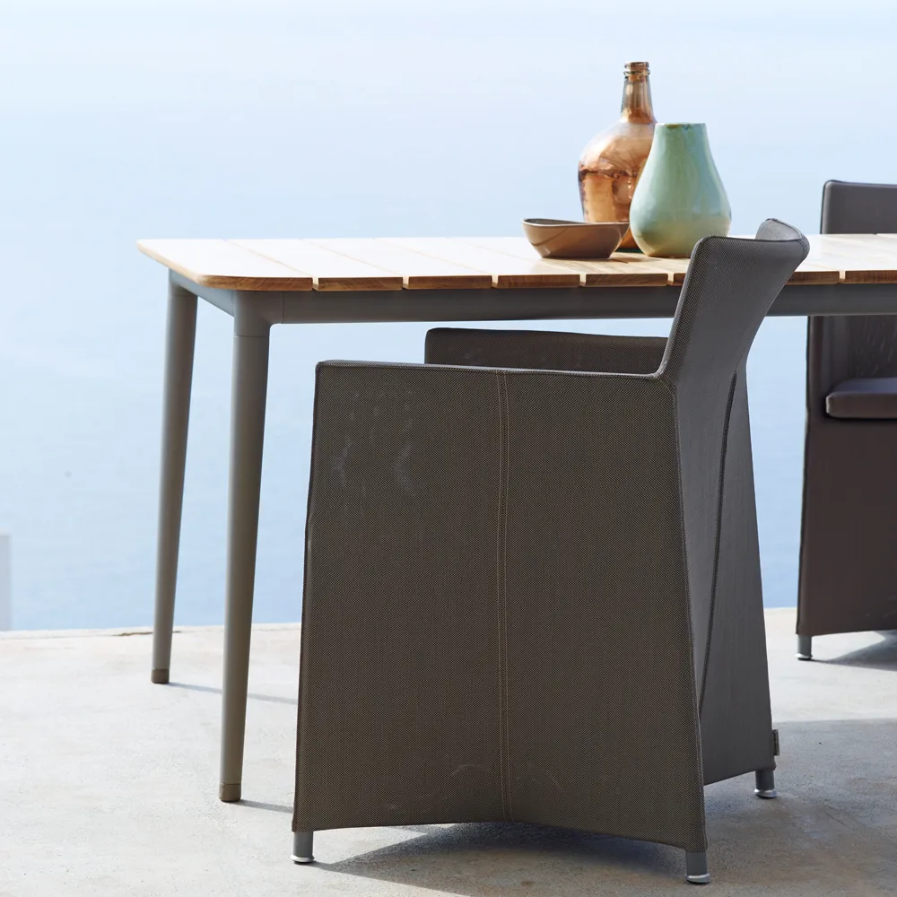 Core dining table teak 160x100x74 cm, Lava grey stand Cane-line