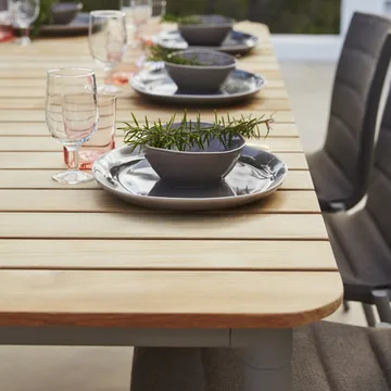 Core dining table teak 210x100x74 cm - Taupe tripod - Cane-line