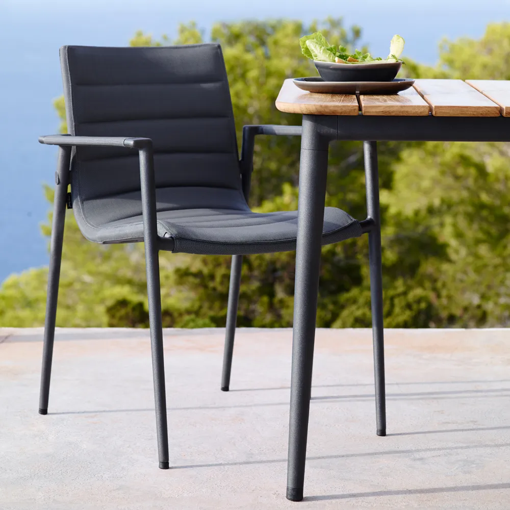 Core dining table teak 274x100x74 cm, Lava grey stand Cane-line