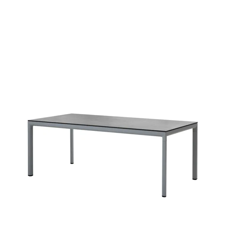 Drop dining table - Fossil black-light grey aluminum base 100x200cm - Cane-line