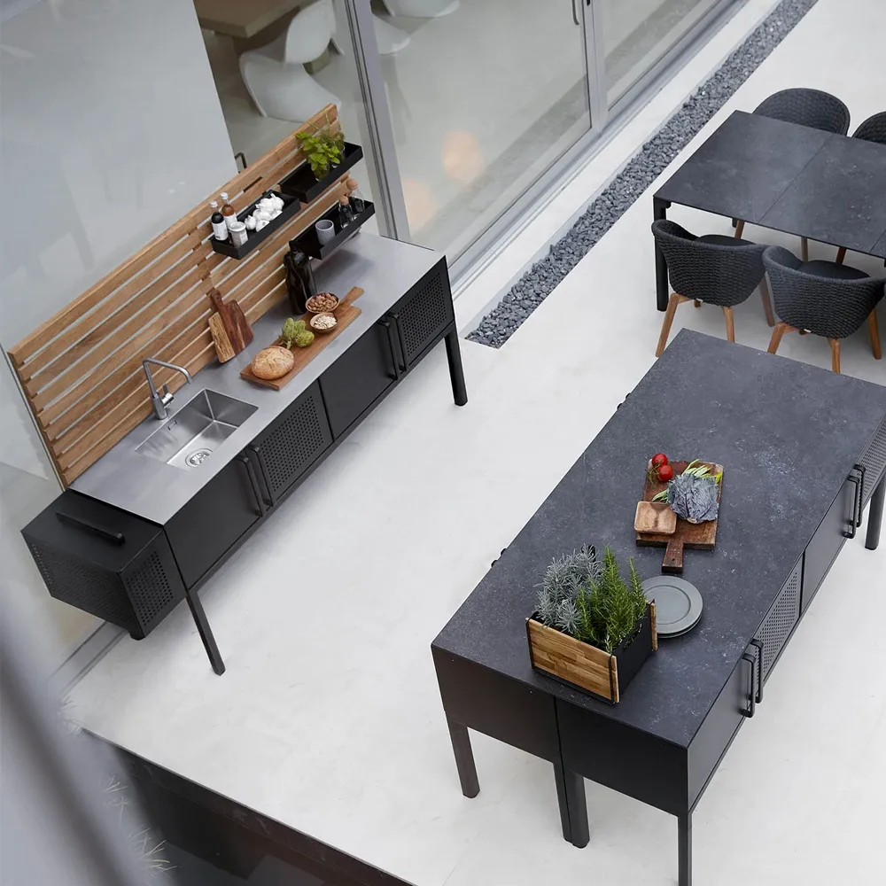 Drop outdoor kitchen, Lava grey, incl. sink and faucet Cane-line