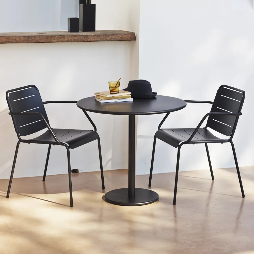 Go coffee table Ø80 cm, Lava grey-white Cane-line