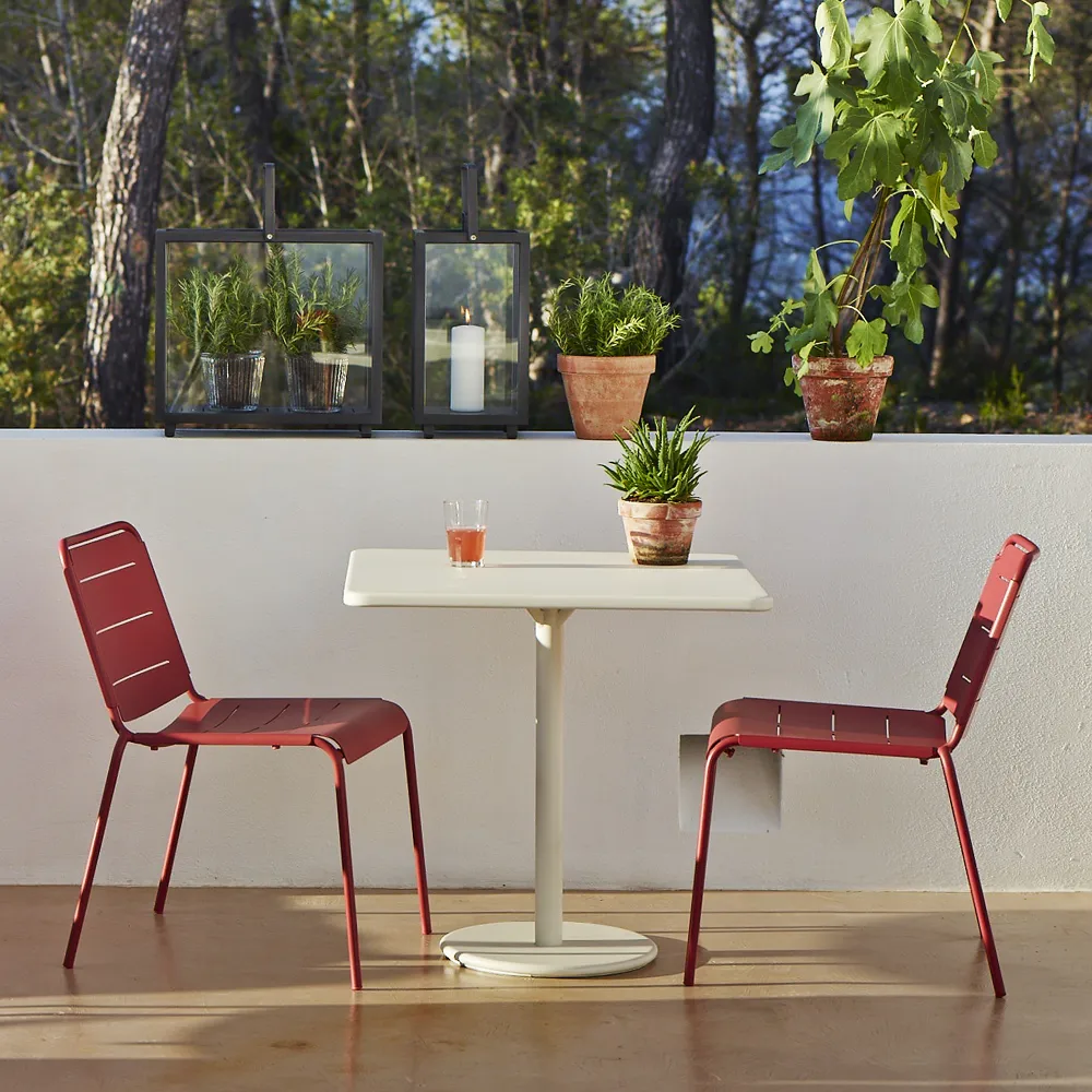 Go coffee table teak 72x72 cm, Lava grey stand Cane-line