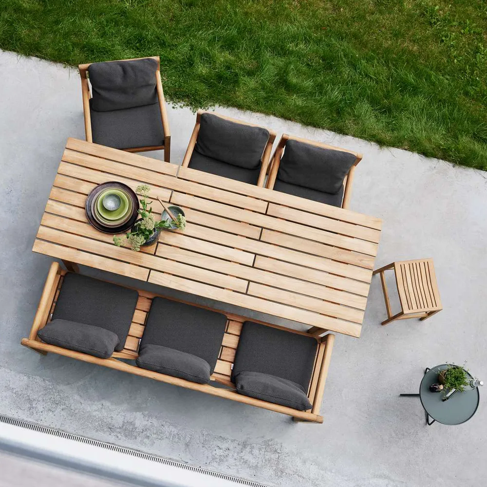 Grace 3-seater bench, Light grey, teak Cane-line