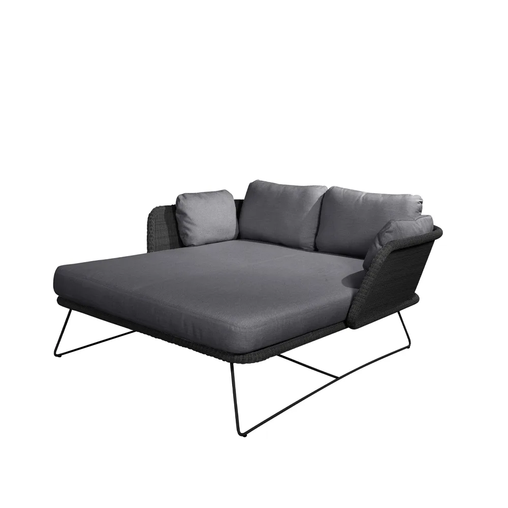 Horizon daybed, Cane-Line Natté grey, black frame Cane-line