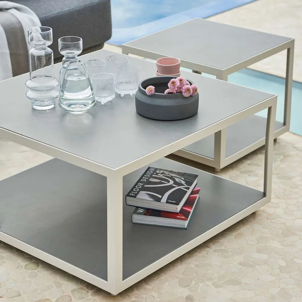 Level side table, Light grey ceramic-lava grey Cane-line
