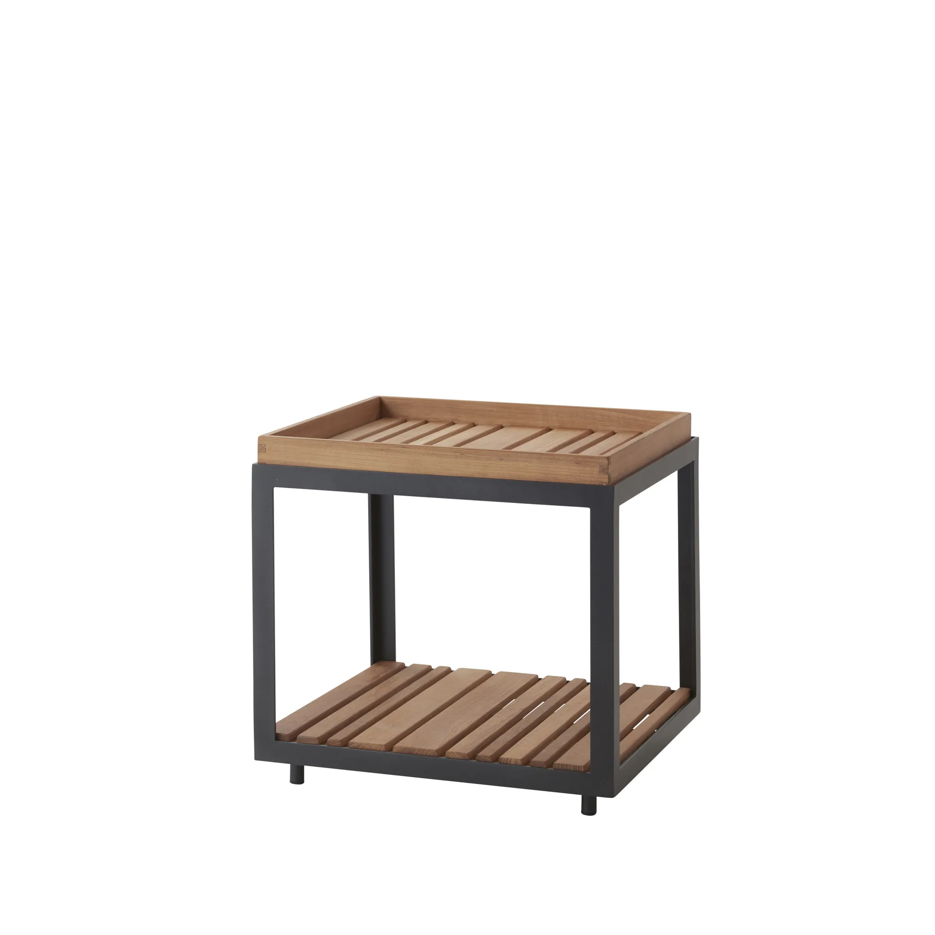 Level side table, Teak-lava grey stand Cane-line