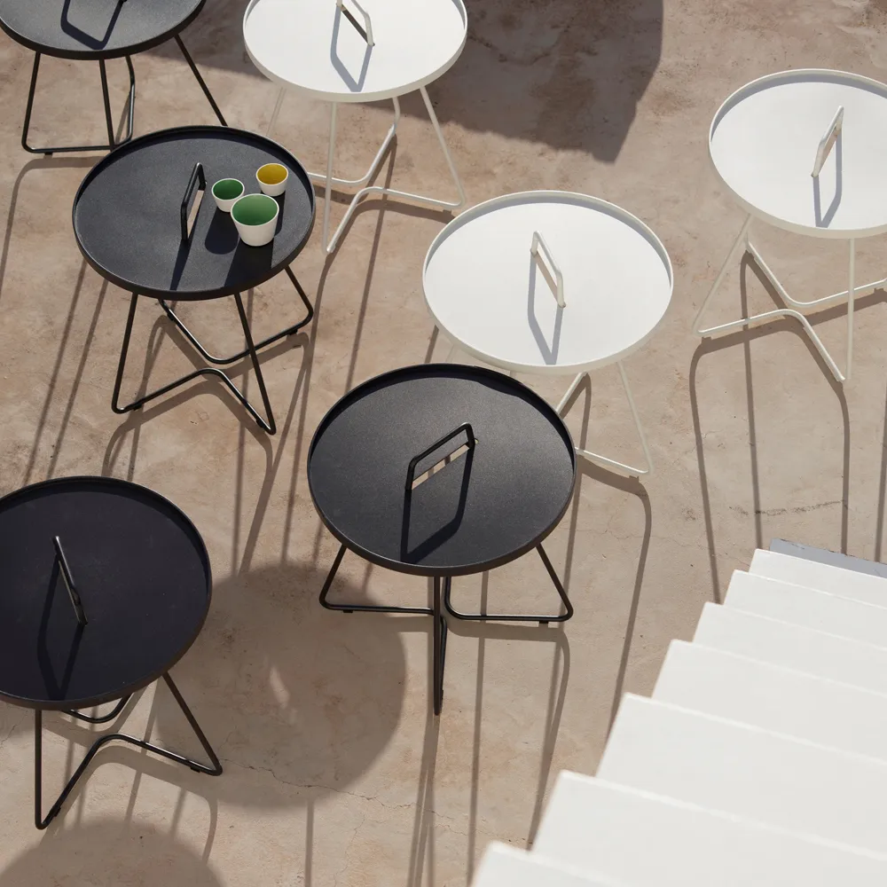 On the move table Ø44 cm, Black Cane-line