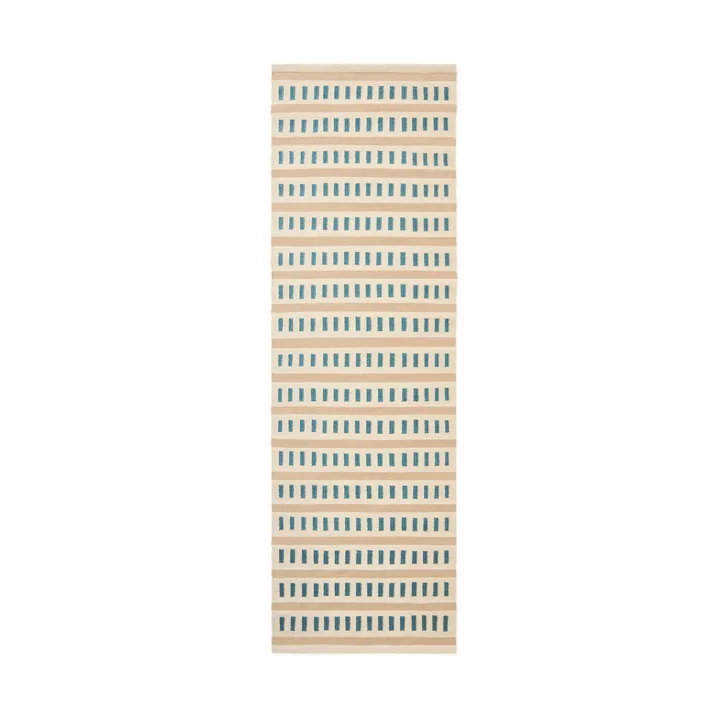 Ladakh wool rug - Off white-light beige-heaven blue, 80x250 cm - Chhatwal & Jonsson