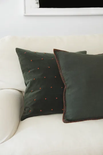 Roma cushion cover 50x50 cm - Forest green-terracotta - Chhatwal & Jonsson