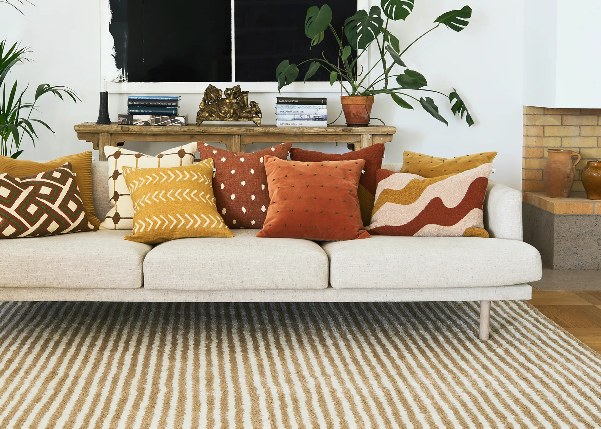 Roma cushion cover 50x50 cm, Masala yellow-cognac Chhatwal & Jonsson