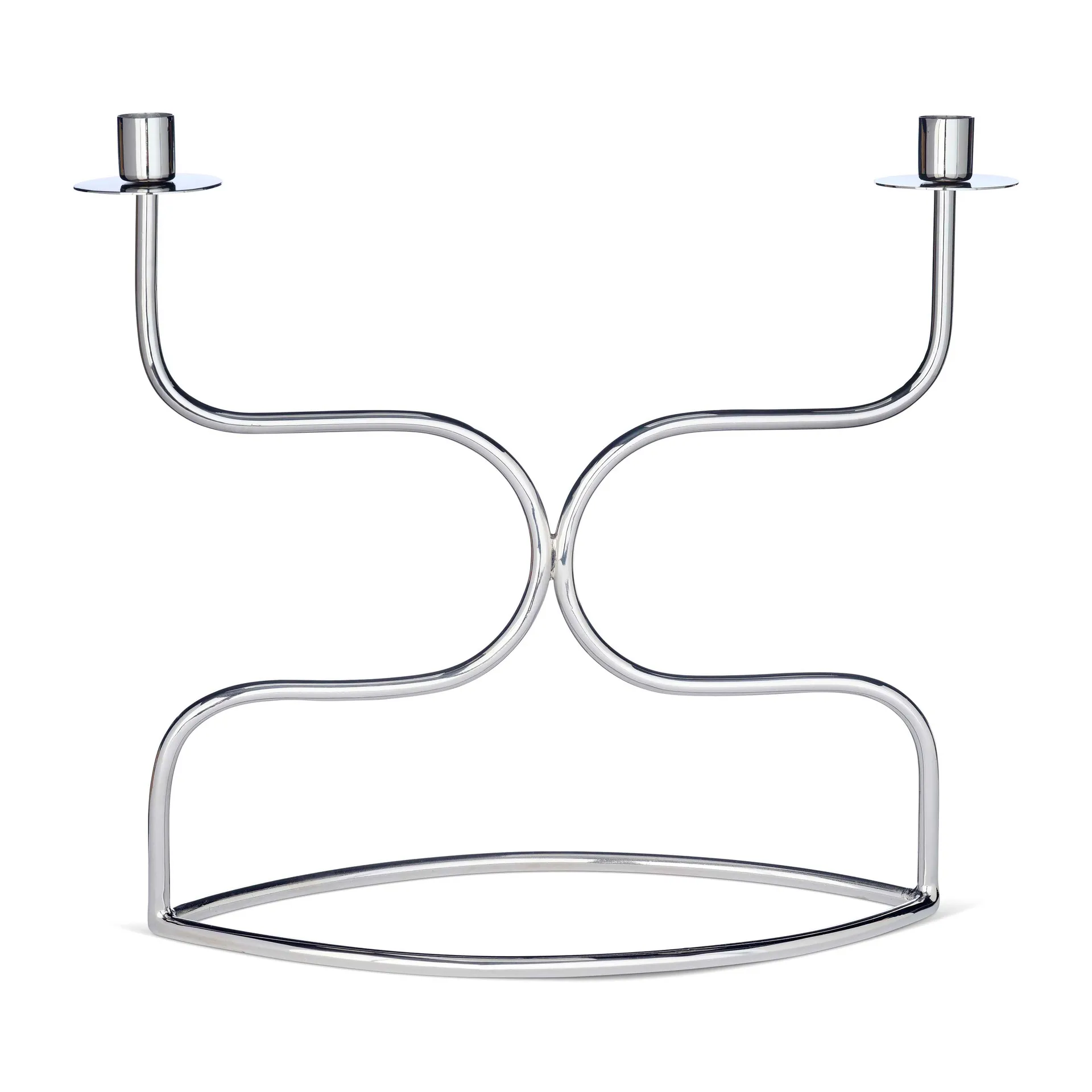 Candlesticks candelabra duet, Nickel-plated brass Classic Collection