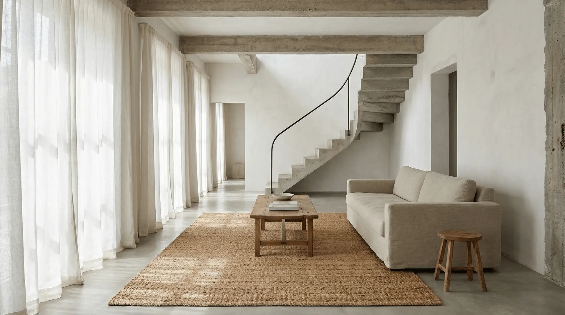 Jute Plain rug, Natural, 200x300 cm Classic Collection