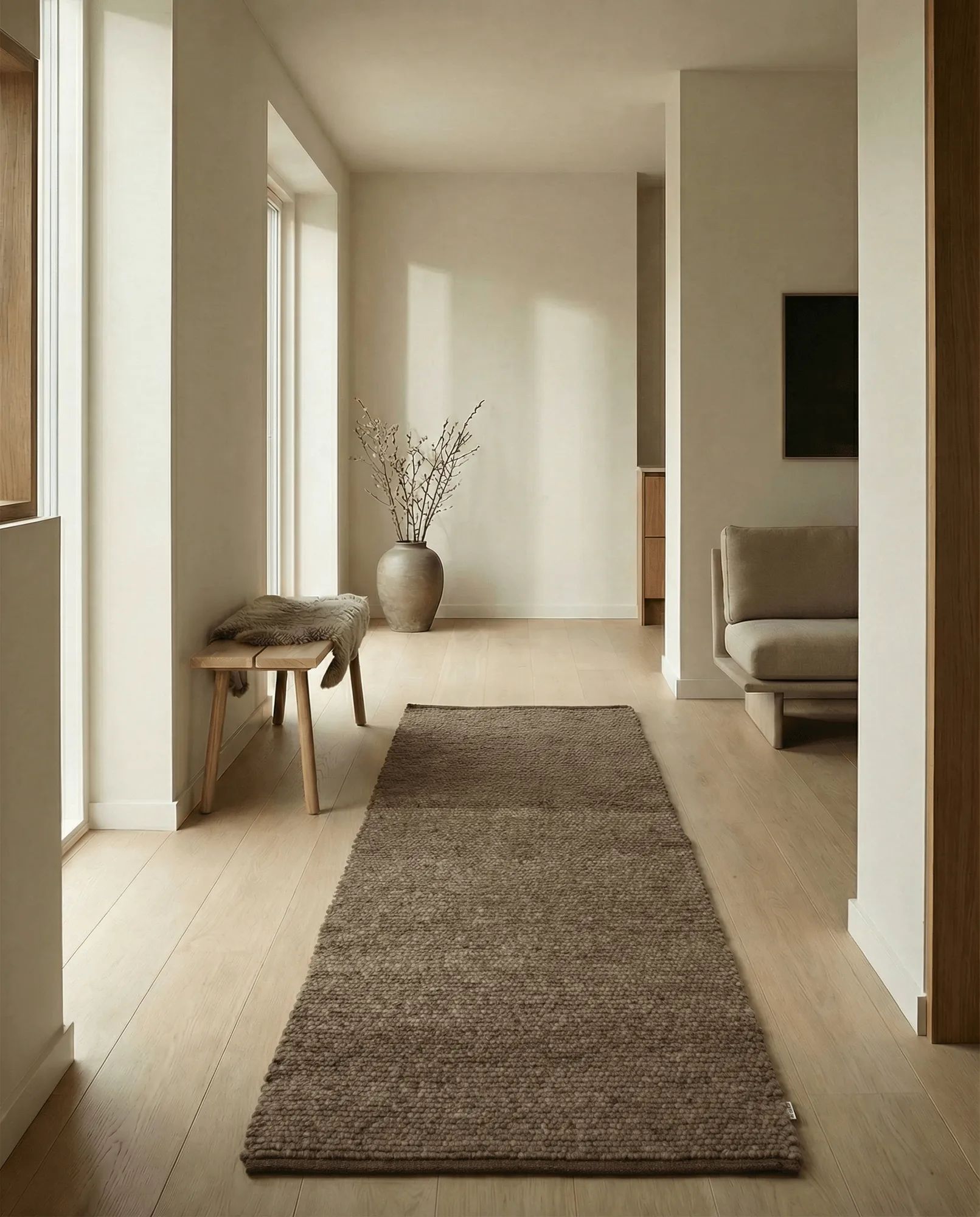 Merino Hallway runner, Brown, 80x150 cm Classic Collection