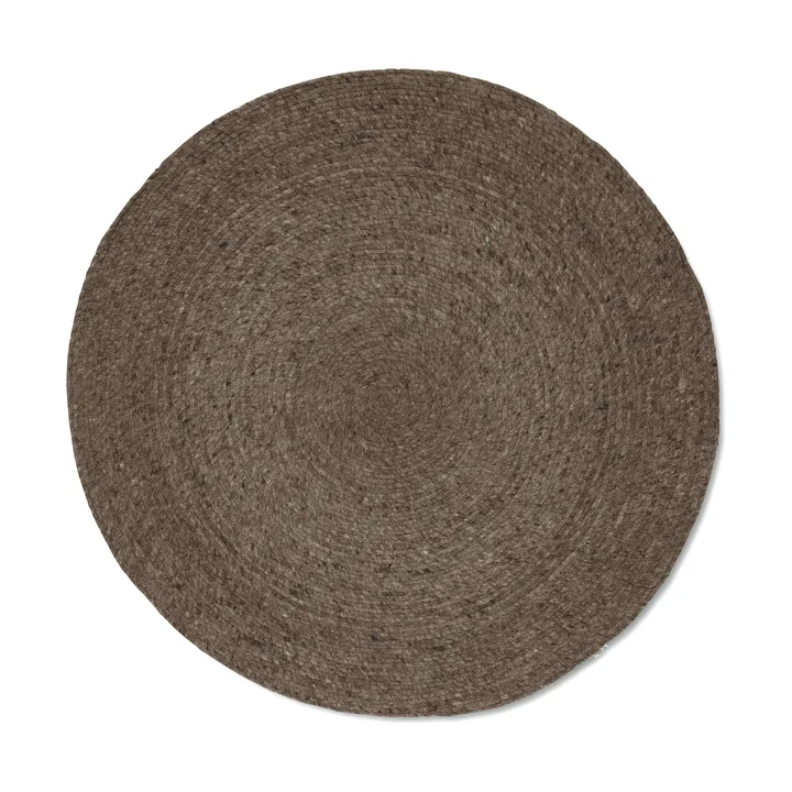 Merino wool carpet round Ø200 cm - Brown - Classic Collection