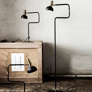 Ray floor lamp - black-brass - CO Bankeryd
