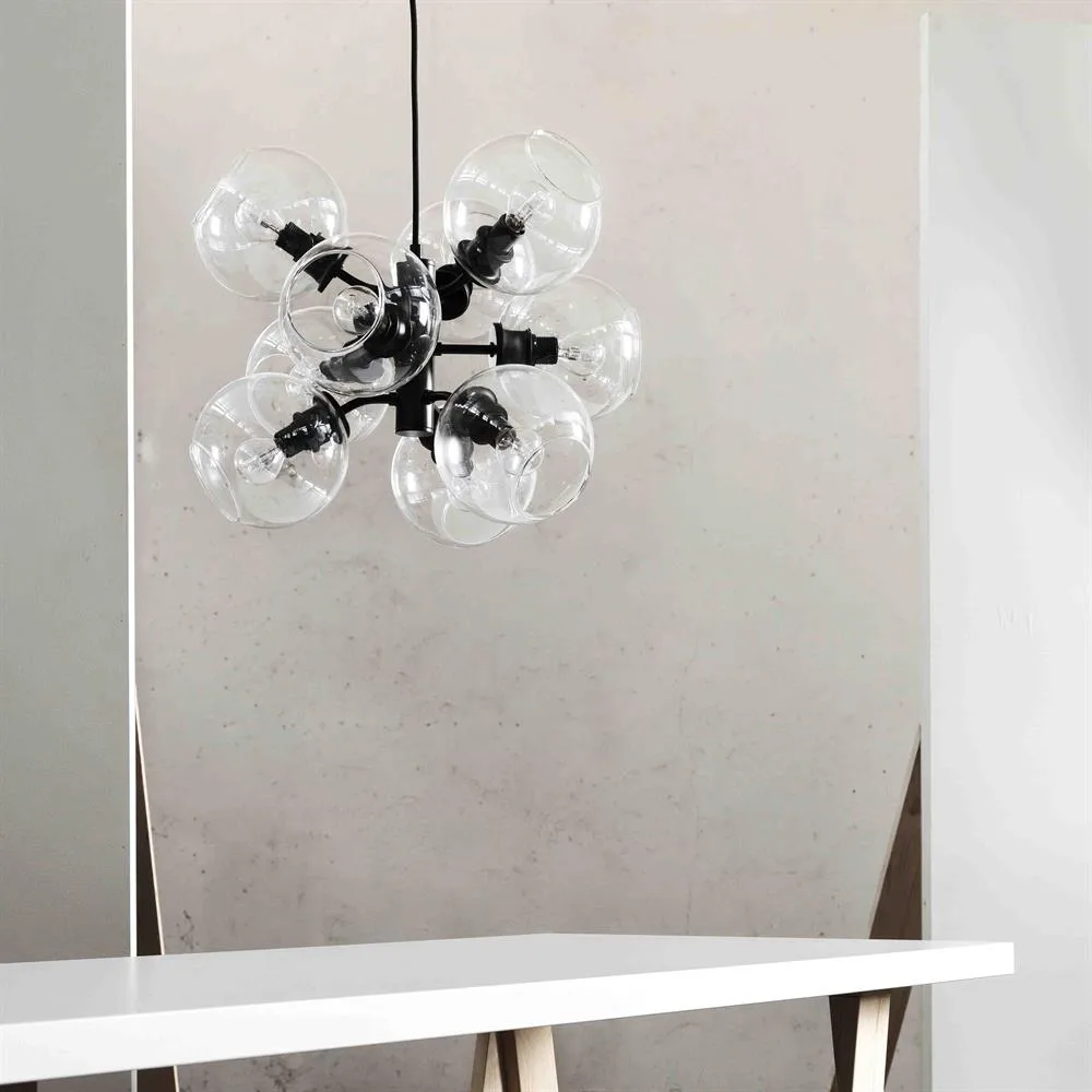 Tage pendant, black- clear glass CO Bankeryd