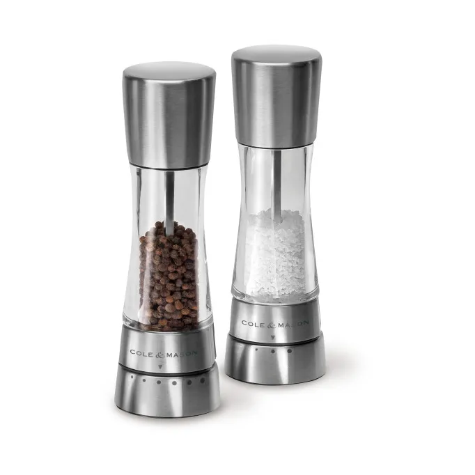 Cole & Mason Derwent salt and pepper grinder set 19 cm, Silver Cole & Mason